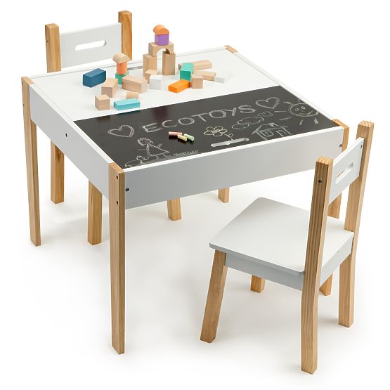 Tavolo in legno per bambini con sedie Natural