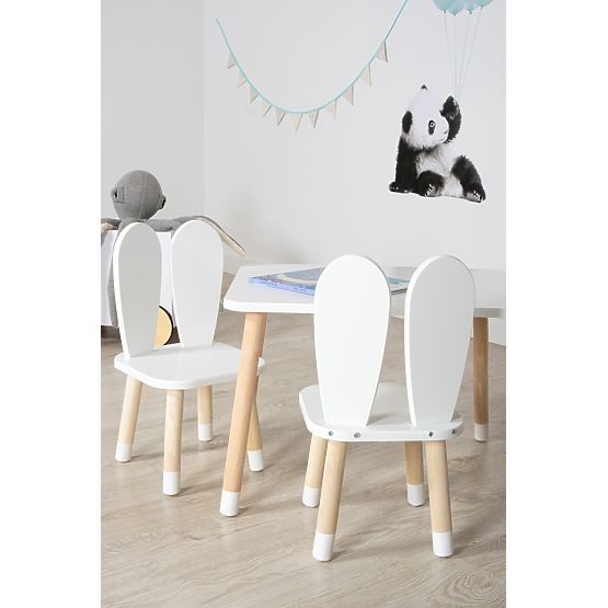 Tavolo per bambini con sedie - Orecchie - bianco