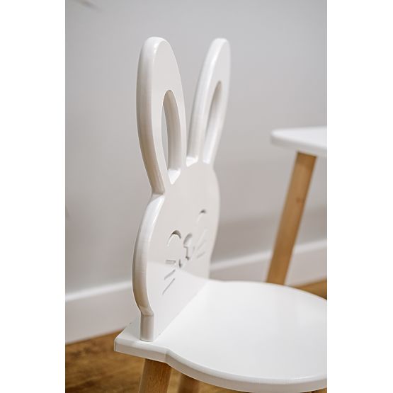 Tavolo per bambini con sedie - Coniglio - bianco