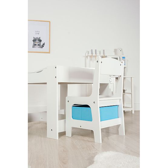 Tavolo per bambini Ourbaby con sedie con scatola blu e verde