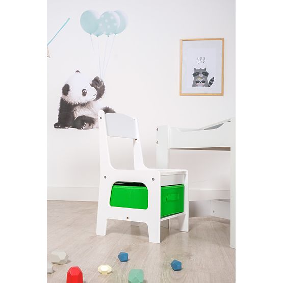 Tavolo per bambini Ourbaby con sedie con scatola blu e verde