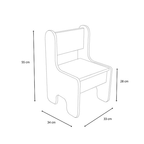 tavolo per bambini Timi e due sedie colore bianco