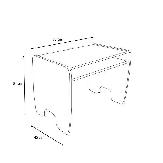 tavolo per bambini Timi e due sedie MDF colore bianco