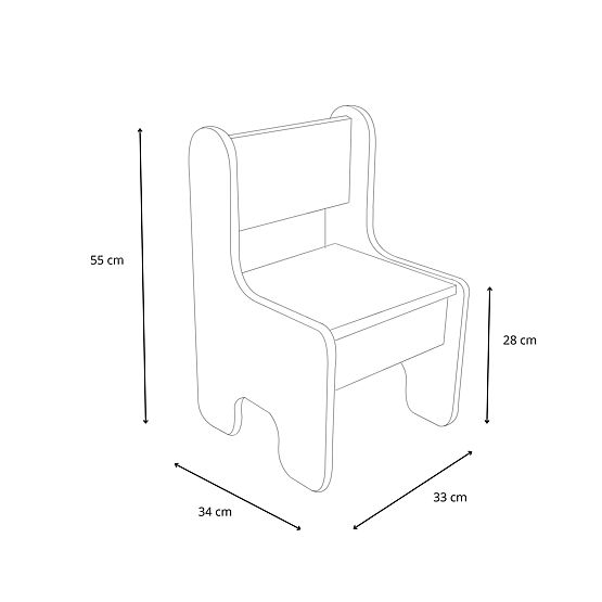 tavolo per bambini Timi + sedia colore bianco
