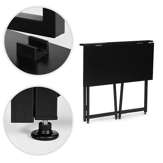 Tavolo pieghevole per computer 80x45 cm tavolino per notebook nero ModernHome