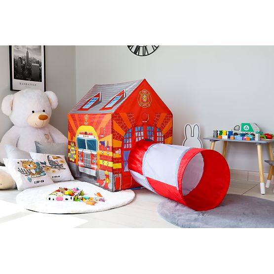 Tenda per bambini con tunnel stazione dei pompieri parco giochi IPLAY