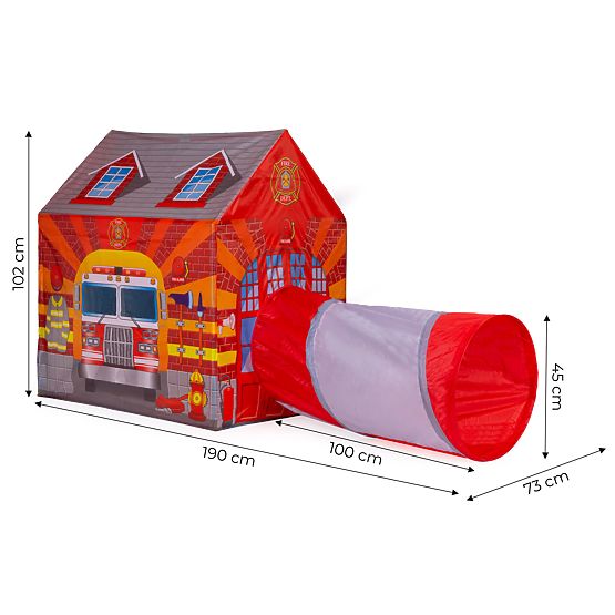 Tenda per bambini con tunnel stazione dei pompieri parco giochi IPLAY