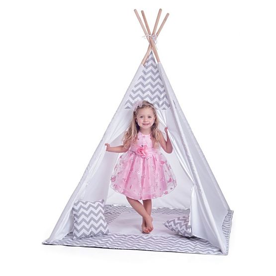 Tenda Tipi per bambini grigio-bianca