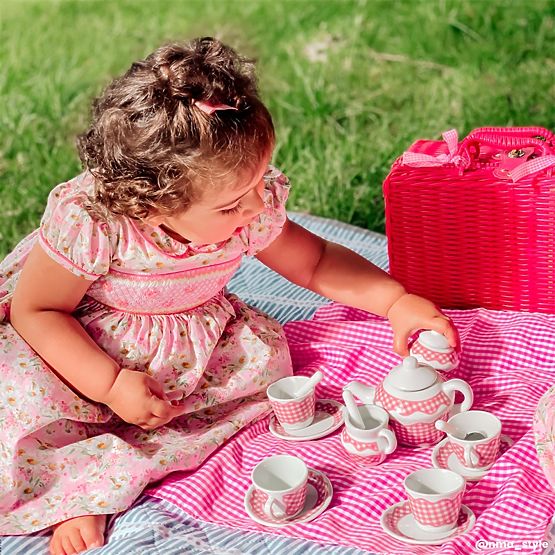 Tidlo Set da Picnic in Cestino Rosa