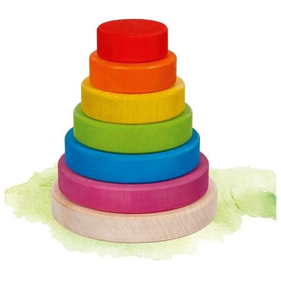 Torre colorata a piramide con anelli
