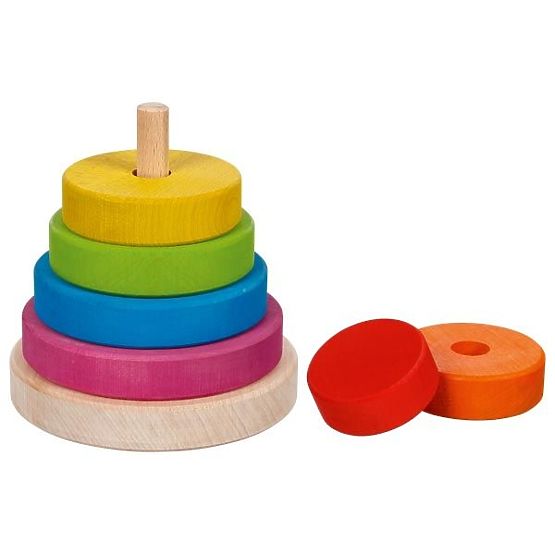 Torre colorata a piramide con anelli