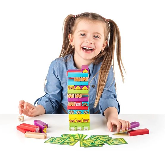 Torre colorata con animali - gioco di abilità