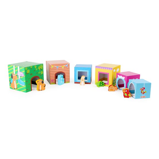 Torre cubica Small Foot con animali in legno