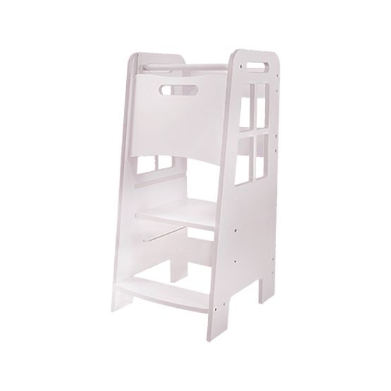 Torre di apprendimento Montessori in legno - bianca