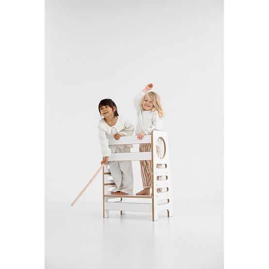 Torre di apprendimento per gemelli DOUBLE M - bianca