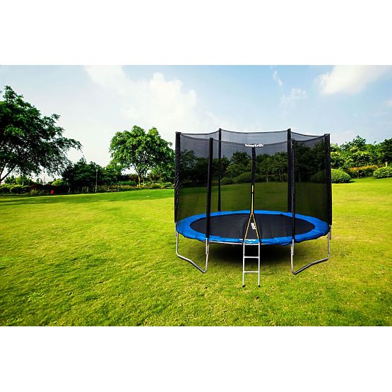 Trampolino da giardino con rete esterna diametro 10 ft 304-312 cm + scala