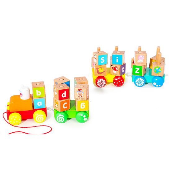Treno di legno grandi blocchi educativi alfabeto ECOTOYS