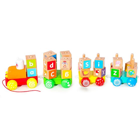 Treno di legno grandi blocchi educativi alfabeto ECOTOYS