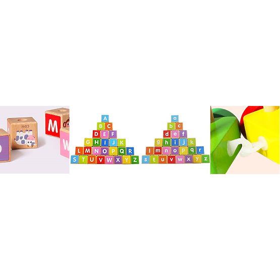 Treno di legno grandi blocchi educativi alfabeto ECOTOYS