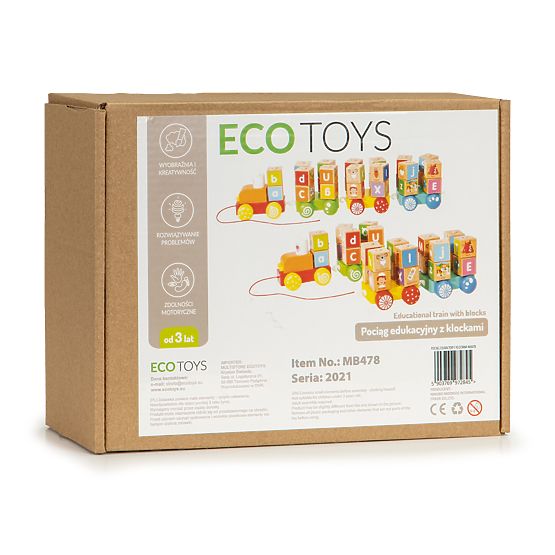 Treno di legno grandi blocchi educativi alfabeto ECOTOYS