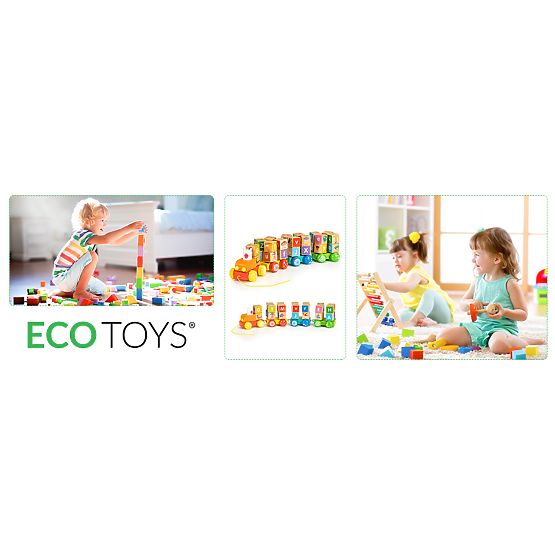 Treno di legno grandi blocchi educativi alfabeto ECOTOYS