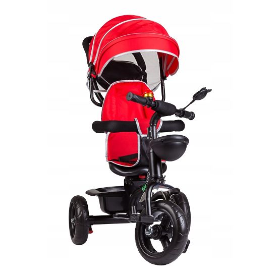 Triciclo Raven con barra di guida e sedile girevole - rosso