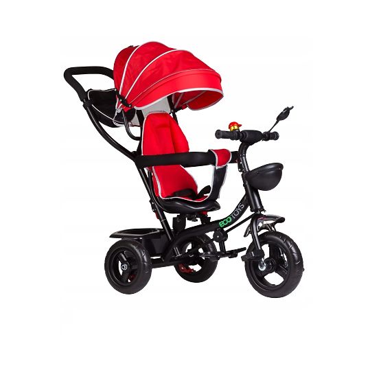 Triciclo Raven con barra di guida e sedile girevole - rosso