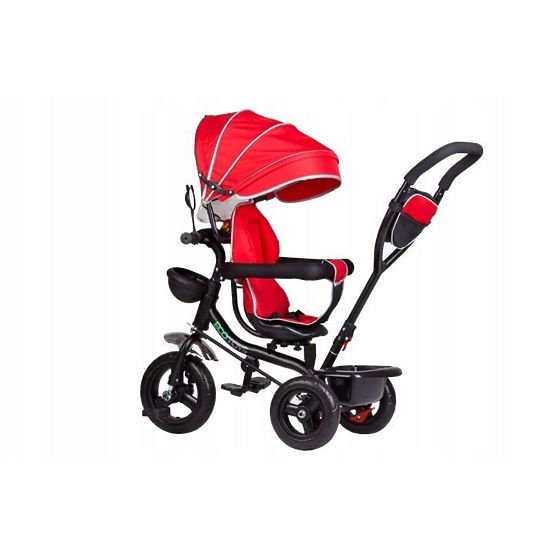 Triciclo Raven con barra di guida e sedile girevole - rosso