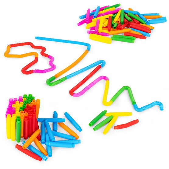 Tubi sensoriali colorati pop tube per bambini tubi antistress da collegare 60 pezzi