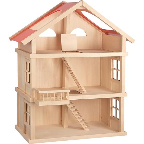 Una grande casa delle bambole in legno