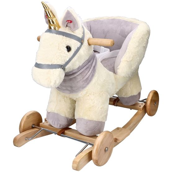 Unicorno a dondolo con sedile e ruote