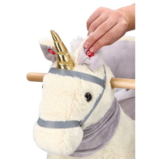 Unicorno a dondolo con sedile e ruote