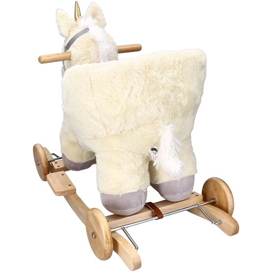 Unicorno a dondolo con sedile e ruote