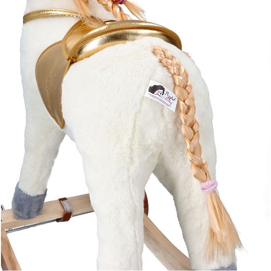 Unicorno dondolo dorato con ruote