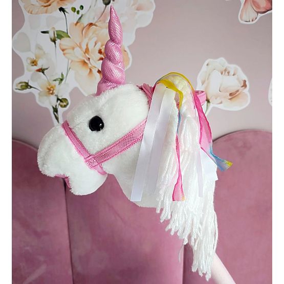 Unicorno su bastone Bianco Hobby Horse