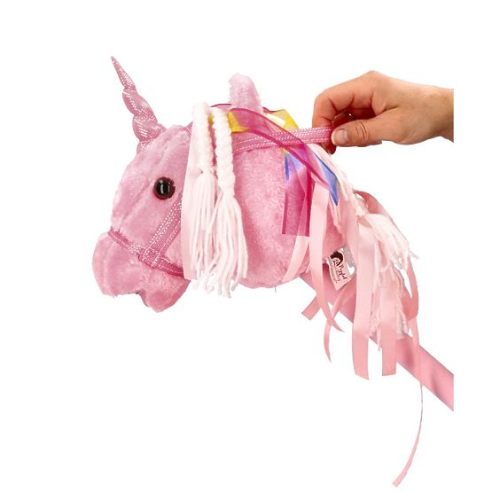 Unicorno su bastone Rosa Hobby Horse