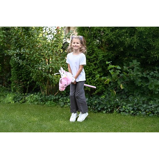 Unicorno su bastone Rosa Hobby Horse