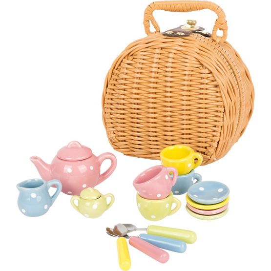 Valigetta da picnic Small Foot Tea Party 17 pezzi