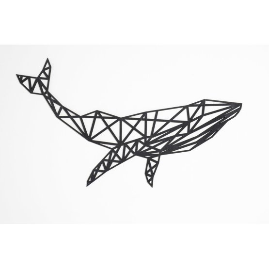 Quadro geometrico in legno - Balena - diversi colori Colore: nero