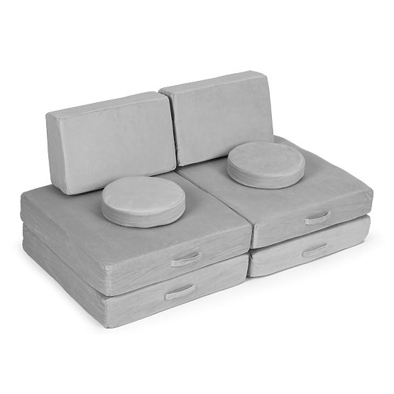 Grande divano modulare pieghevole per bambini DIY 8 cuscini morbidi - grigio ECOTOYS