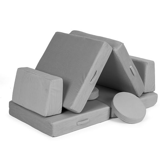 Grande divano modulare pieghevole per bambini DIY 8 cuscini morbidi - grigio ECOTOYS