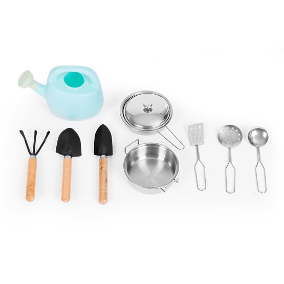 Cucina fangosa da esterno per bambini con accessori in legno di abete ECOTOYS