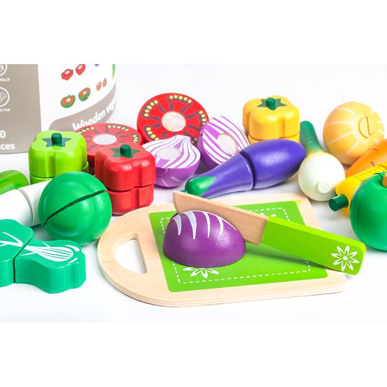 Verdure in legno da tagliare per bambini 20 pezzi ECOTOYS