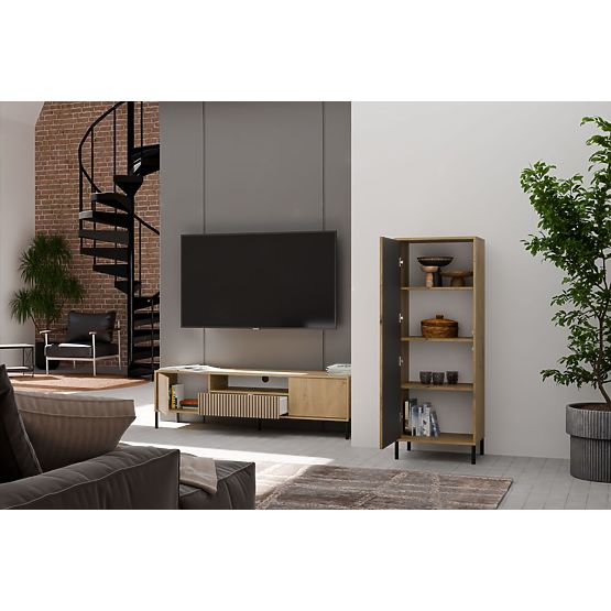 Vetrina KAMARO 1DD SLIM ROVERE ARTISAN Pannello Frontale Lamellare