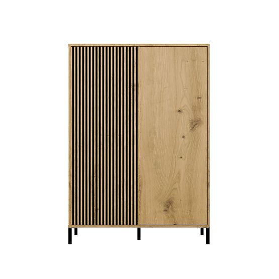 Vetrina KAMARO 2DD SLIM/LISCIO ROVERE ARTIGIANO Frontale Lamellare Scanalato + Classico