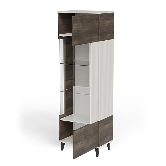 Vetrina RANDOM 2 V-1 cashmere / noce / nero
