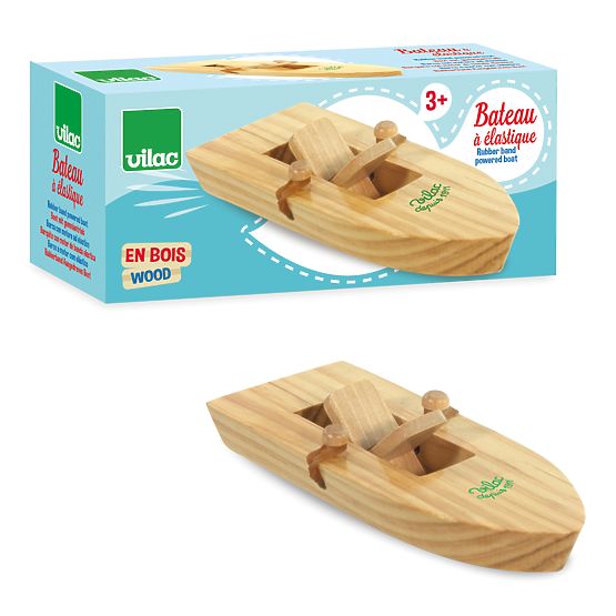 Vilac Barca in legno a propulsione elastica