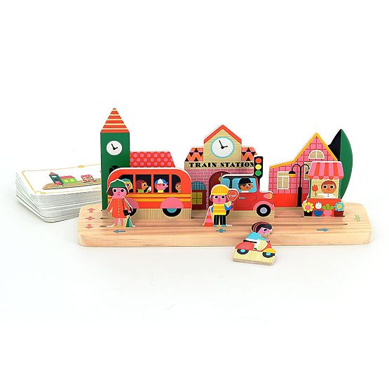 Vilac Gioco logico in legno Costruisci correttamente! Città