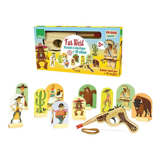 Vilac Pistola western in legno con bersagli