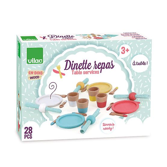 Vilac Set da pranzo in legno 28 pezzi
